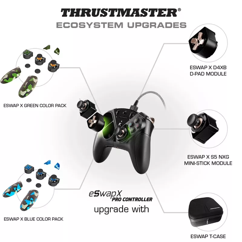 Thrustmaster eSwap Pro Controller Xbox One zwart USB gamepad analoog / digitaal Xbox One, Xbox Series S