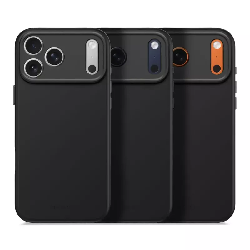 Decoded siliconen achterkant voor Apple iPhone 17 Pro Max — compatibel met 6,9 inch (17,5 cm), zwart, microvezel/PU