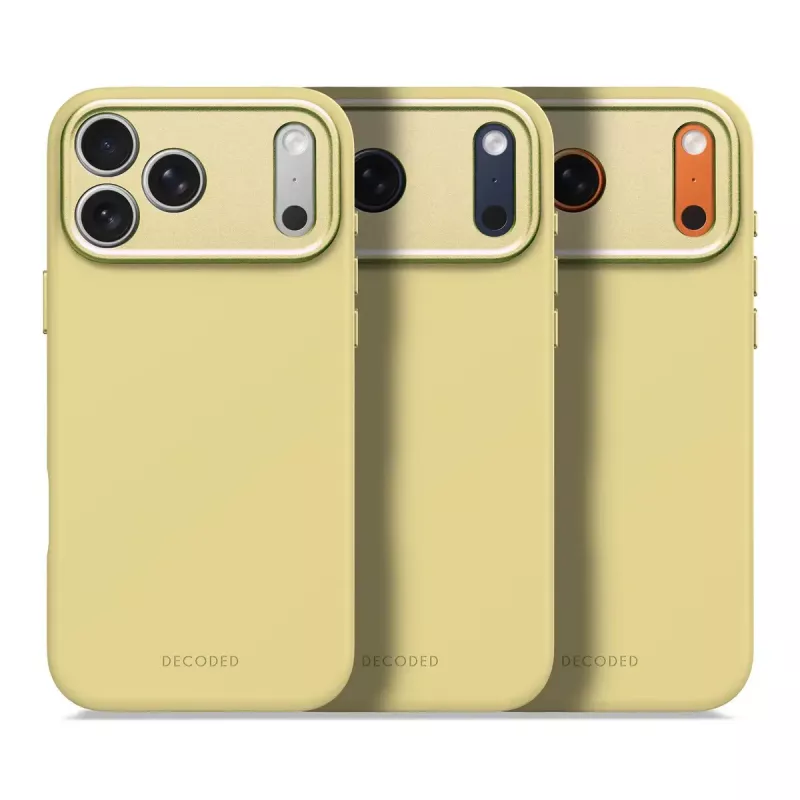 Decoded siliconen achterkant voor Apple iPhone 17 Pro Max, compatibel met 6,9 inch (17,5 cm) schermen, geel