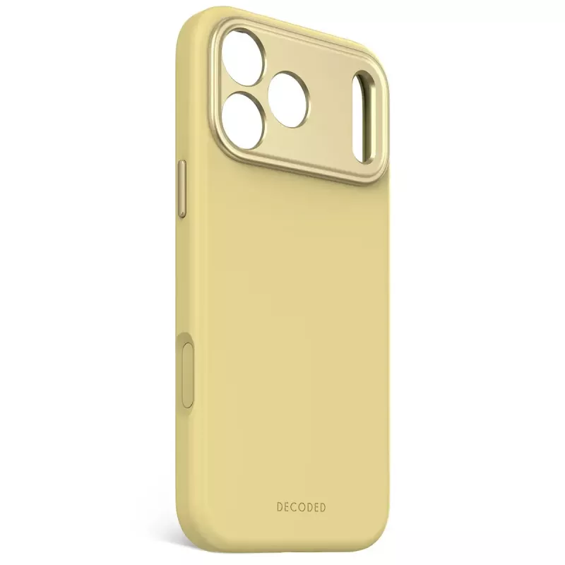 Decoded siliconen achterkant voor Apple iPhone 17 Pro Max, compatibel met 6,9 inch (17,5 cm) schermen, geel