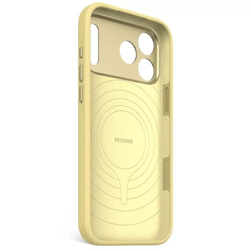 Decoded siliconen achterkant voor Apple iPhone 17 Pro Max, compatibel met 6,9 inch (17,5 cm) schermen, geel