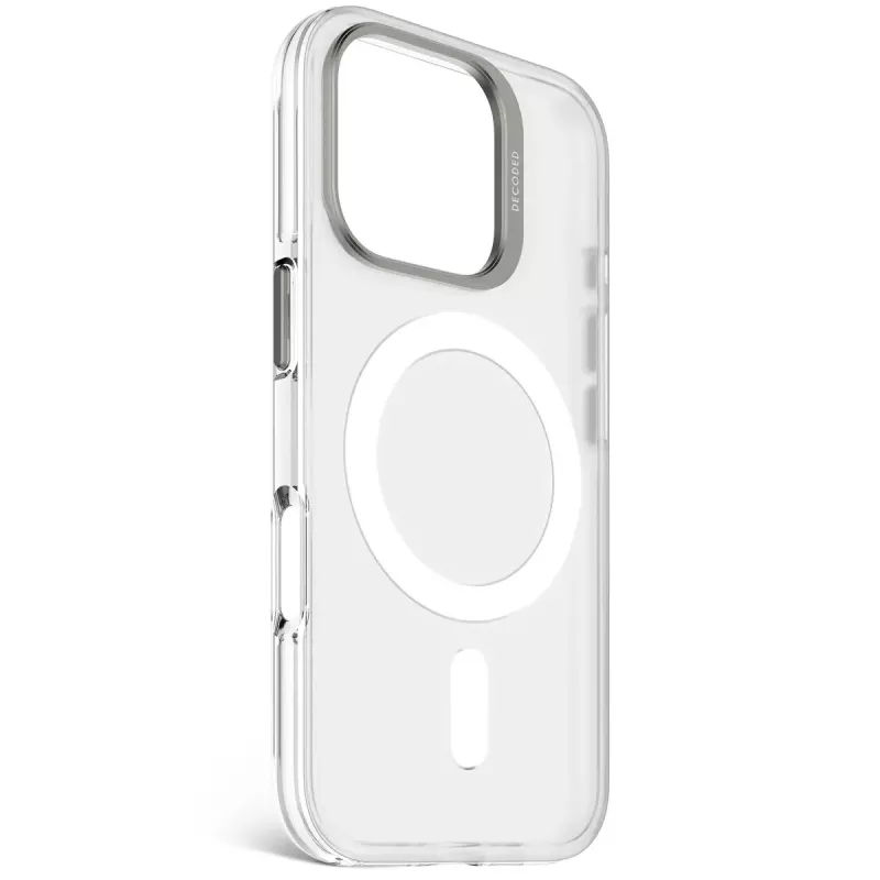 Telefoonhoesje Decoded Clear Case voor iPhone 16 Pro, polycarbonaat, transparant wit, geschikt voor 6,3 inch (16 cm)
