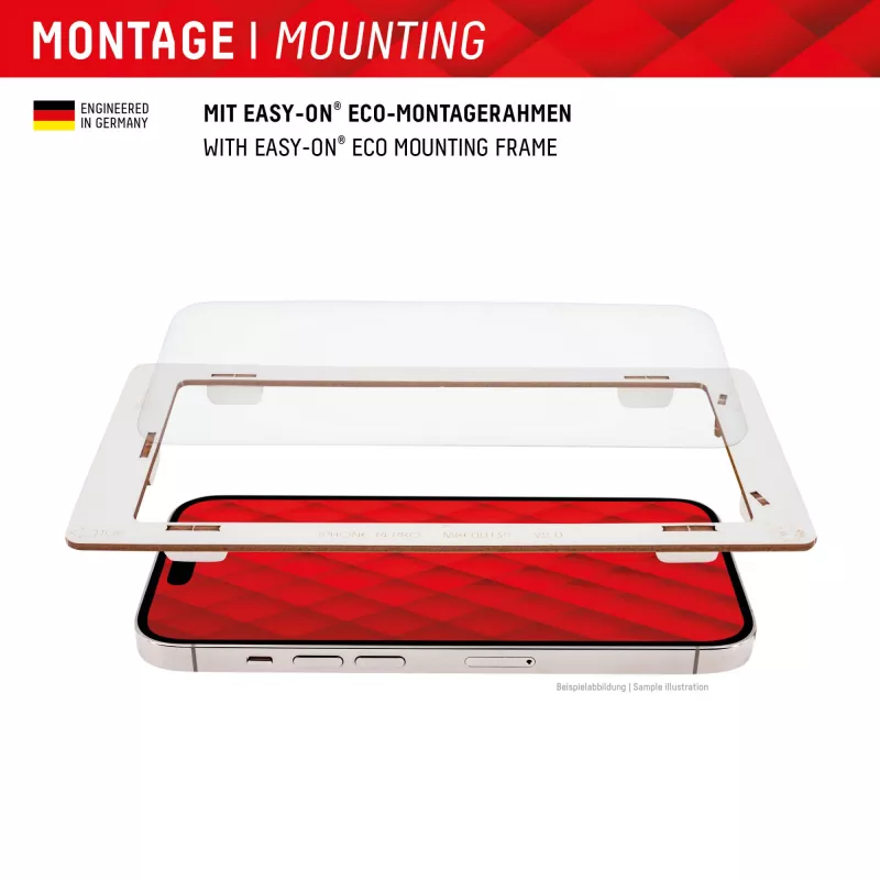 Displex Screen Protector + Case voor Apple iPhone 15 Pro Max, Eco montageframe, krasvast