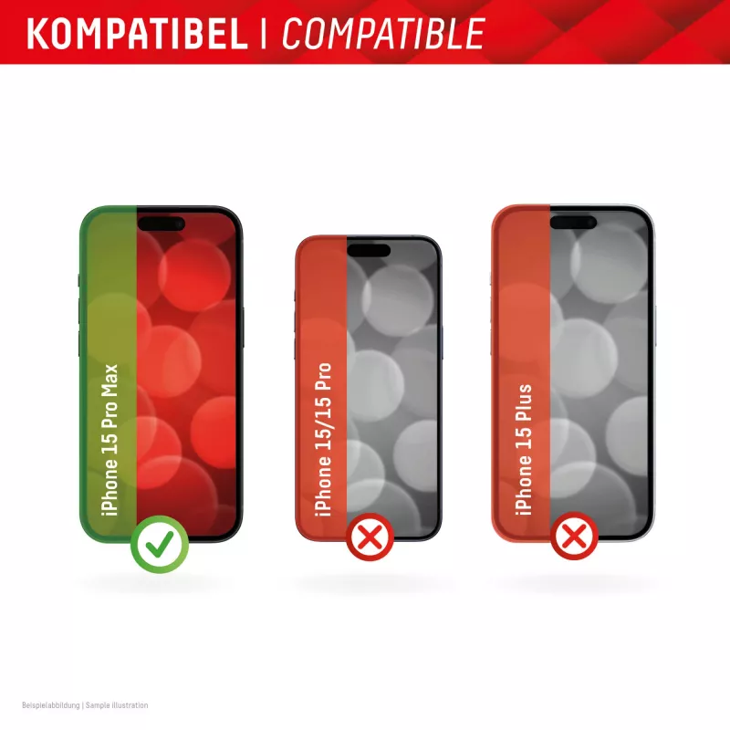 Displex Screen Protector + Case voor Apple iPhone 15 Pro Max, Eco montageframe, krasvast