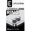 Cellularline camera-lensring - iPhone 16/16 Plus gehard glas voor camerabescherming