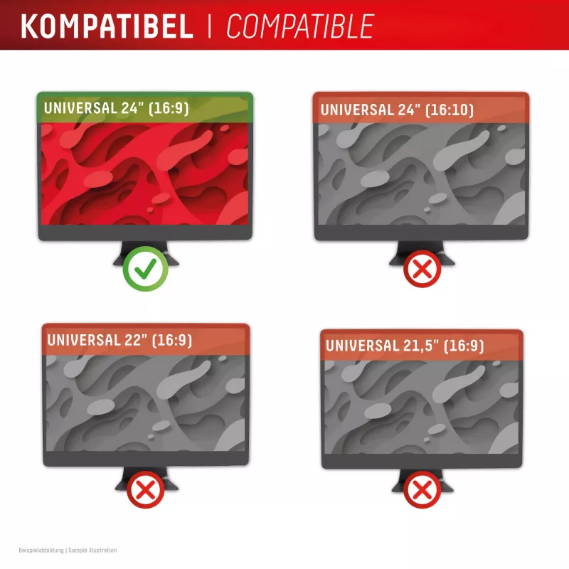 Displex PRIVACY SAFE afneembare 2-weg kijkbeschermingsfilter voor desktopmonitor 24'' (16:9)