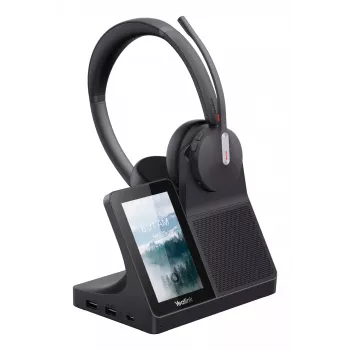 Yealink WH64 dual headset — bedraad & draadloos Bluetooth, supra-aural, hoofdbeugel, 50 m bereik, zwart
