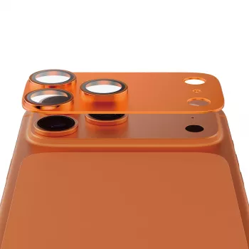 Camerabescherming PanzerGlass Fender voor iPhone 17 Pro — siliconen, Cosmic Orange, kras- en stootvast