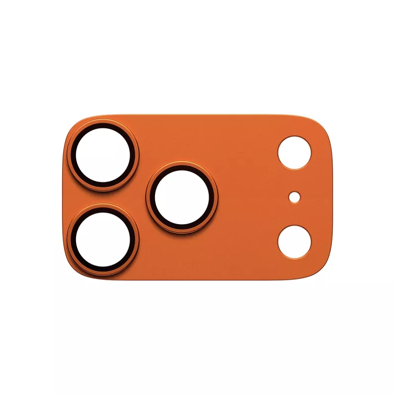 Camerabescherming PanzerGlass Fender voor iPhone 17 Pro — siliconen, Cosmic Orange, kras- en stootvast