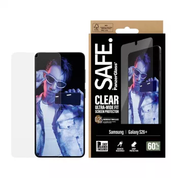 PanzerGlass SAFE. by ® schermbeschermfolie Samsung New Galaxy S 2026 Plus | Ultra-Wide Fit met EasyAligner