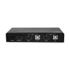 Lindy 2-poorts HDMI 4K60, USB 2.0 en audio KVM-switch, 4096 x 2160 pixels, 4K Ultra HD, zwart