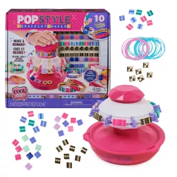 Cool Maker, PopStyle armband-knutselset met 170 kralen, 10 armbanden knopen en opnieuw vormgeven (verpakking kan variëren), knutselspelgoed voor kinderen vanaf 7 jaar