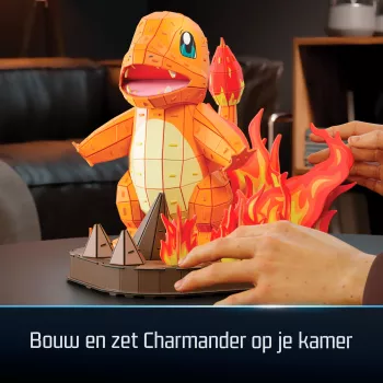 4D Build, Pokémon Charmander 3D-modelbouwpakket, Pokémon-figuur, Kanto First Partner Collection, bureaudecoratie, 241 onderdelen, vanaf 12 jaar