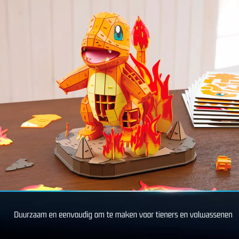 4D Build, Pokémon Charmander 3D-modelbouwpakket, Pokémon-figuur, Kanto First Partner Collection, bureaudecoratie, 241 onderdelen, vanaf 12 jaar