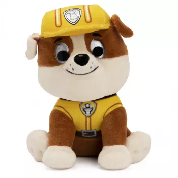 PAW Patrol GUND officiële Rubble in kenmerkend bouwvakkeruniform knuffel, stoffen dier voor kinderen vanaf 1 jaar, 15 cm