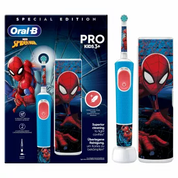 Oral-B Vitality Pro Kids Spiderman elektrische kindertandenborstel blauw, rood