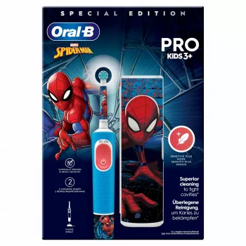 Oral-B Vitality Pro Kids Spiderman elektrische kindertandenborstel blauw, rood