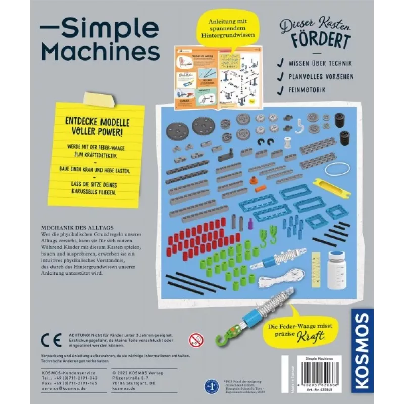 Kosmos Simple Machines, experimenteerkast, natuurkunde, 8 jaar, veelkleurig