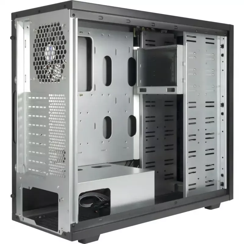 Computerbehuizing INTER-TECH 88887382 micro tower zwart — micro tower, ondersteunt ATX/EATX/SSI EEB/Micro ATX/Mini-ITX, 7×3,5-inch bays, 2×2,5-inch bays, 10×5,25-inch bays, 2×USB 3.2 Gen1
