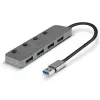Lindy 4-poorts USB 3.0 hub met aan-/uitknoppen