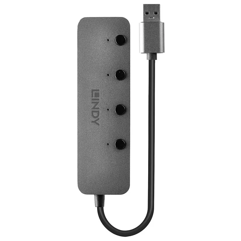 Lindy 4-poorts USB 3.0 hub met aan-/uitknoppen