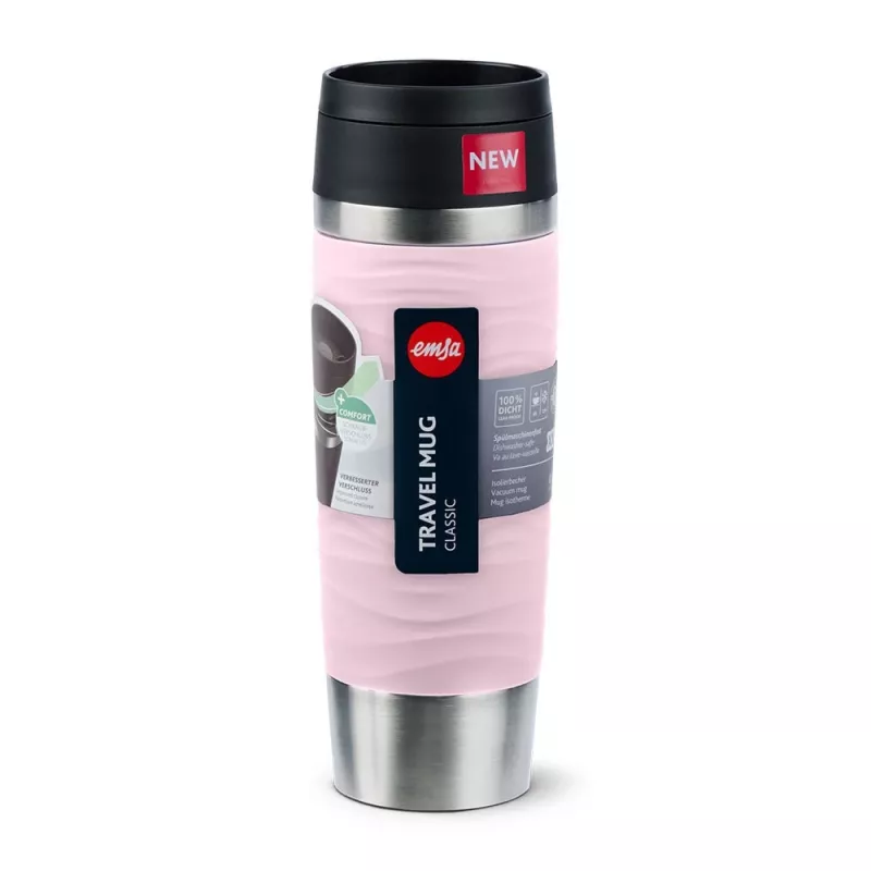 EMSA Travel Mug Waves Grande 500 ml roze, roestvrij staal