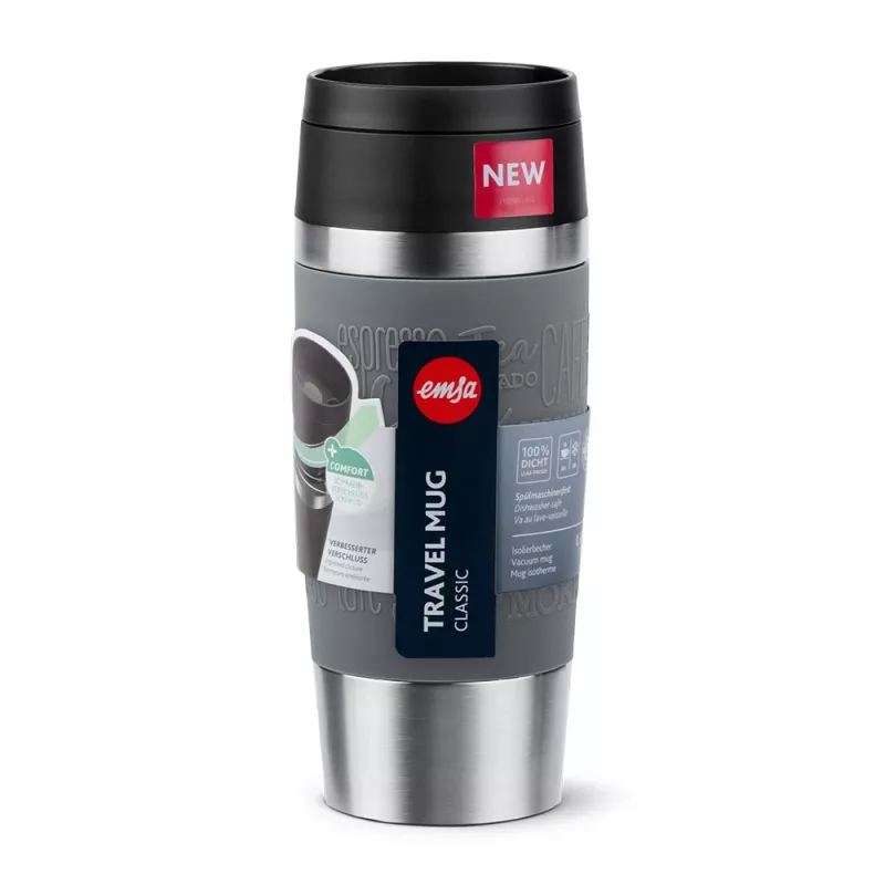 EMSA Travel Mug Classic 360 ml grijs roestvrijstalen reisbeker