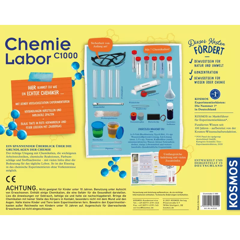 Kosmos Chemielabor C1000, experimenteerkit, chemie, 10 jaar