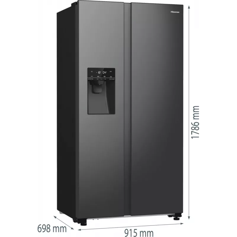 Hisense RS5P535NTFE Side-by-Side-koelkast vrijstaand 566 L zwart