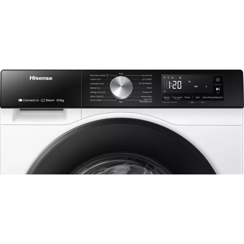 Hisense WD3S8043BW3 was-droogcombinatie vrijstaand frontlader wit