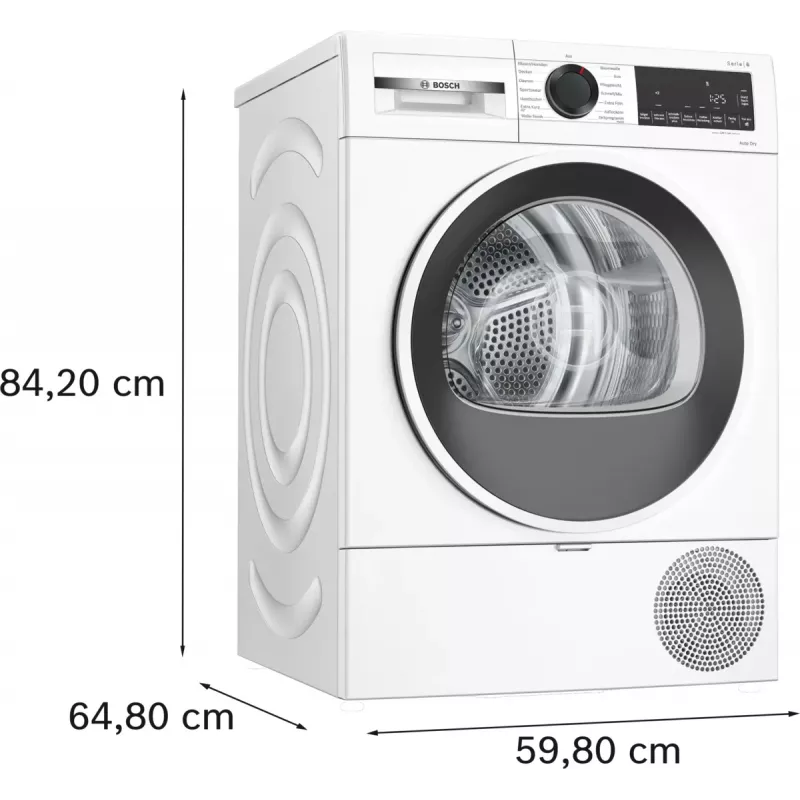 Bosch Serie 6 WQG241001 wasdroger vrijstaand frontlader 9 kg wit