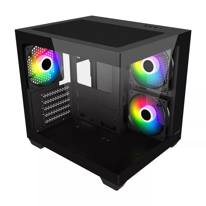 Fortron FSP behuizing Mini S140 BA micro-ATX / M-ITX pc-behuizing, ARGB, zwart