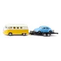 Automodellenset Siku VW T1 met aanhanger en VW Käfer, voorgemonteerd 1:50, afmeting 42×200×51 mm