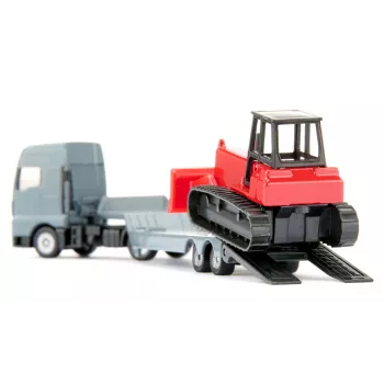 Siku MAN vrachtwagen met bulldozer, vrachtwagen/aanhanger model, 1:87, MAN, grijs, rood, China