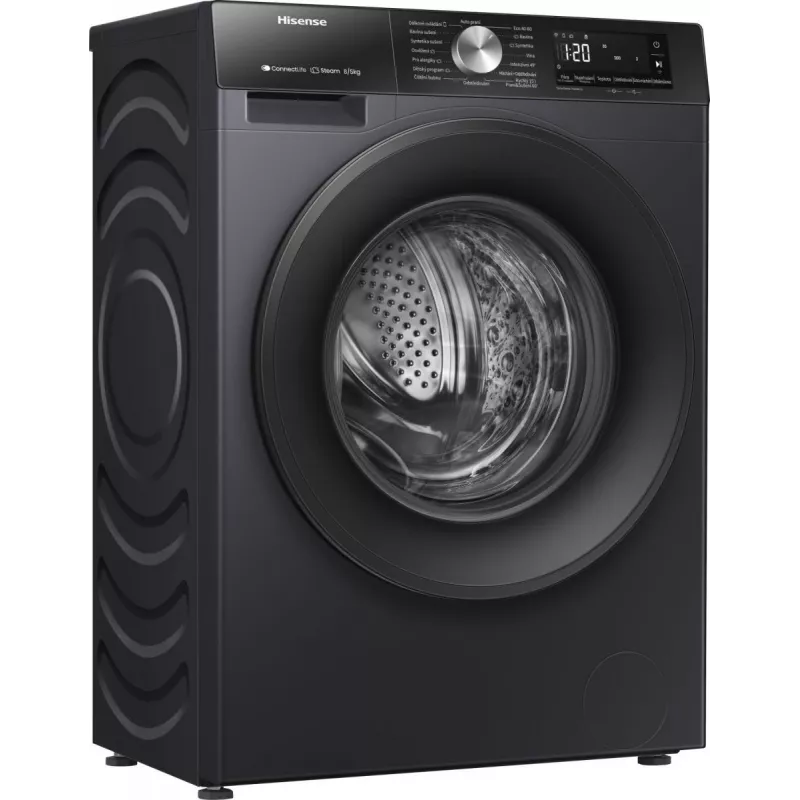 Hisense WD3S8043BB3 was-droogcombinatie vrijstaand frontlader zwart