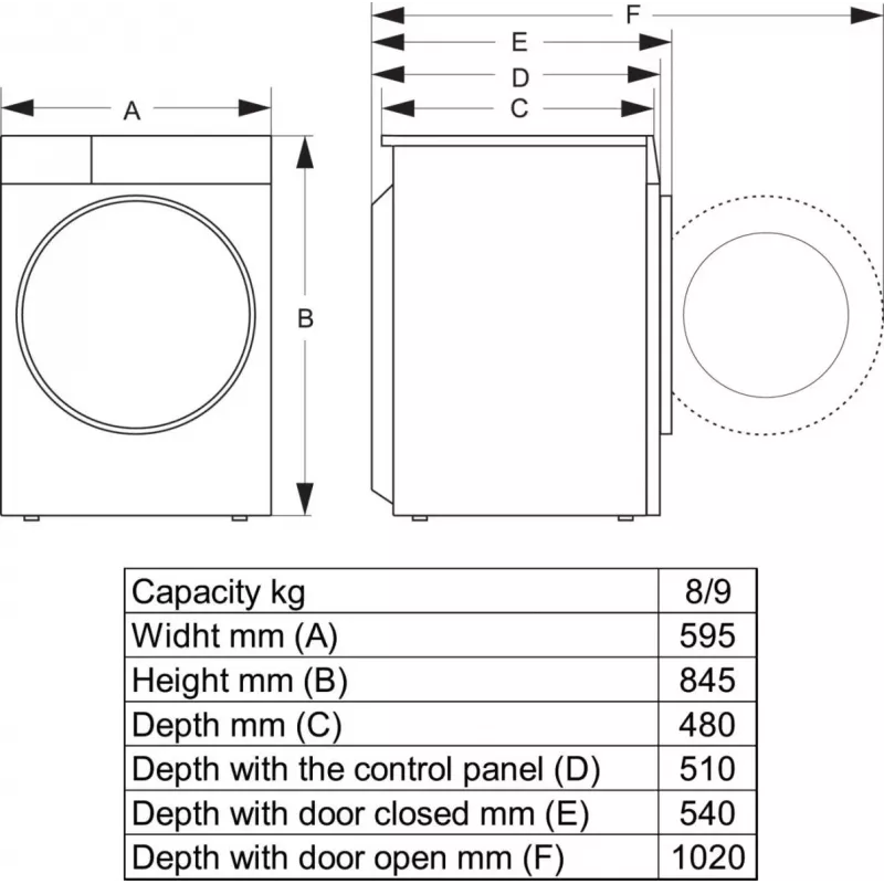 Hisense WD3S8043BB3 was-droogcombinatie vrijstaand frontlader zwart