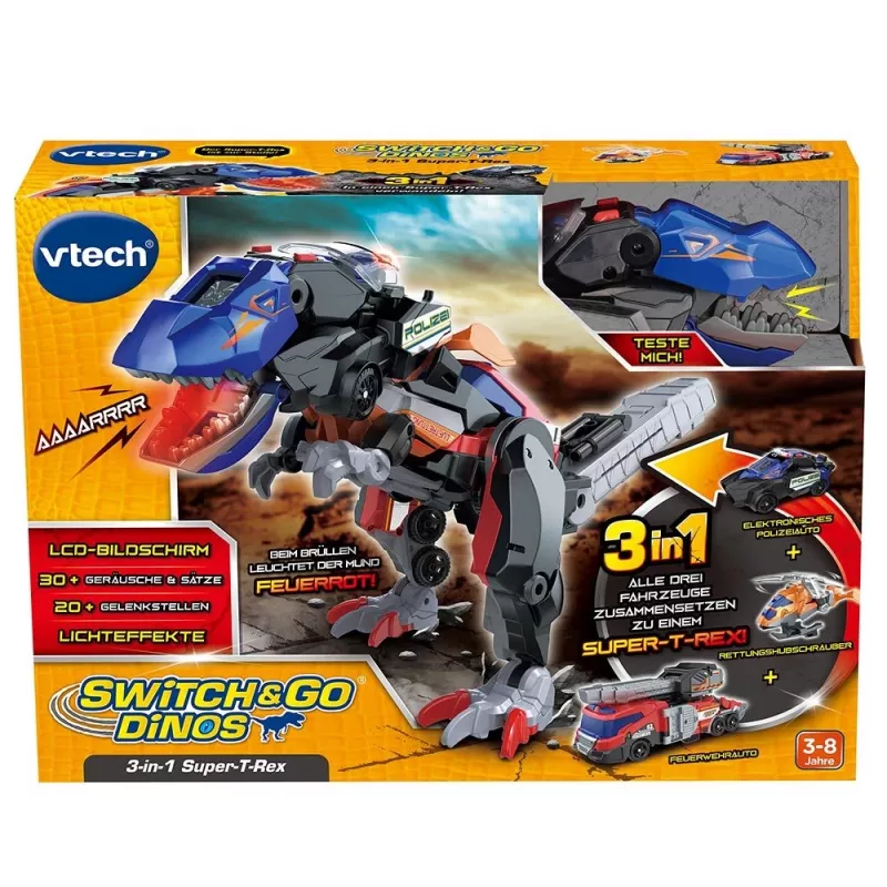 VTech Switch & Go Dinos 549504, 3 jaar, met geluid, veelkleurig, 1,24 kg