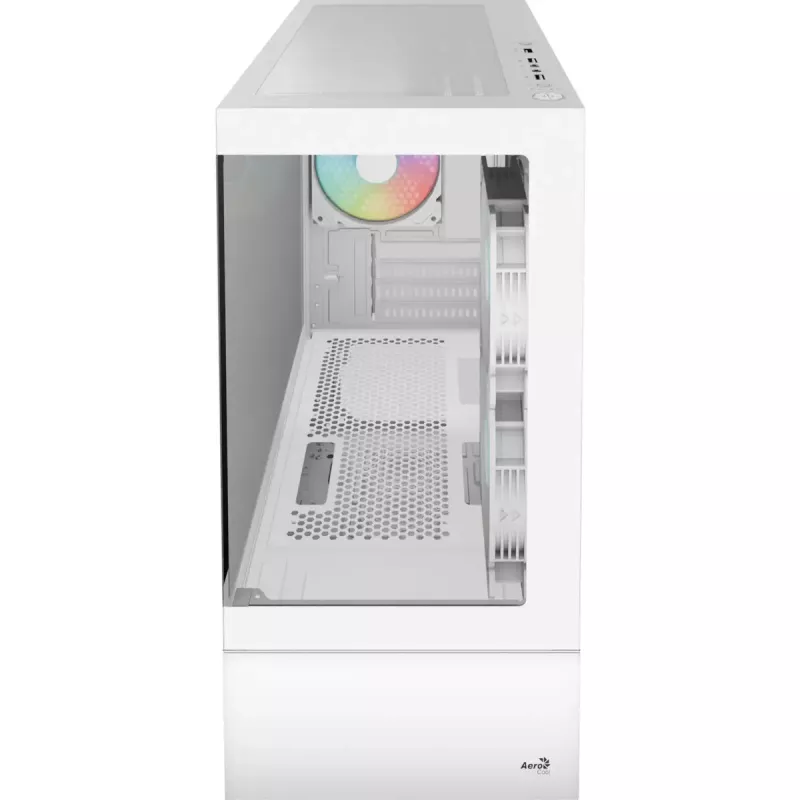Tower-pc-behuizing AEROCOOL Viewport Mini-G-WT-v4 ARGB met twee tempered-glass panelen, wit