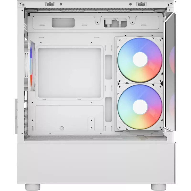 Tower-pc-behuizing AEROCOOL Viewport Mini-G-WT-v4 ARGB met twee tempered-glass panelen, wit