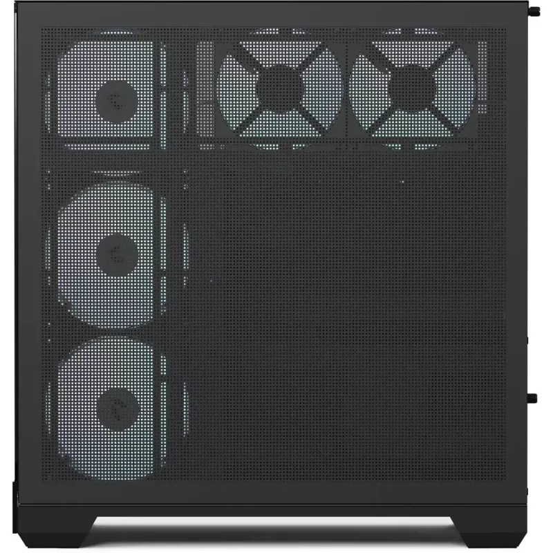 Tower-behuizing APNX V2-F-BK-v1 met drie geharde glasplaten, zwart