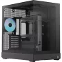 Tower-behuizing APNX V2-F-BK-v1 met drie geharde glasplaten, zwart