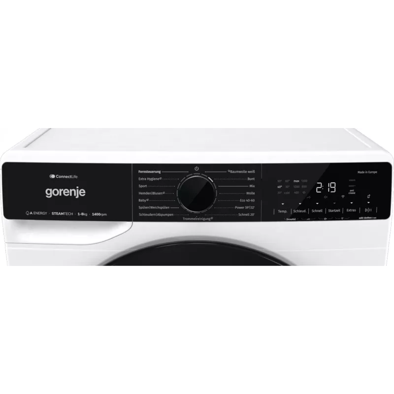 Gorenje WPNA84A2TS wasmachine frontlader 8 kg 1400 t/min zwart, wit