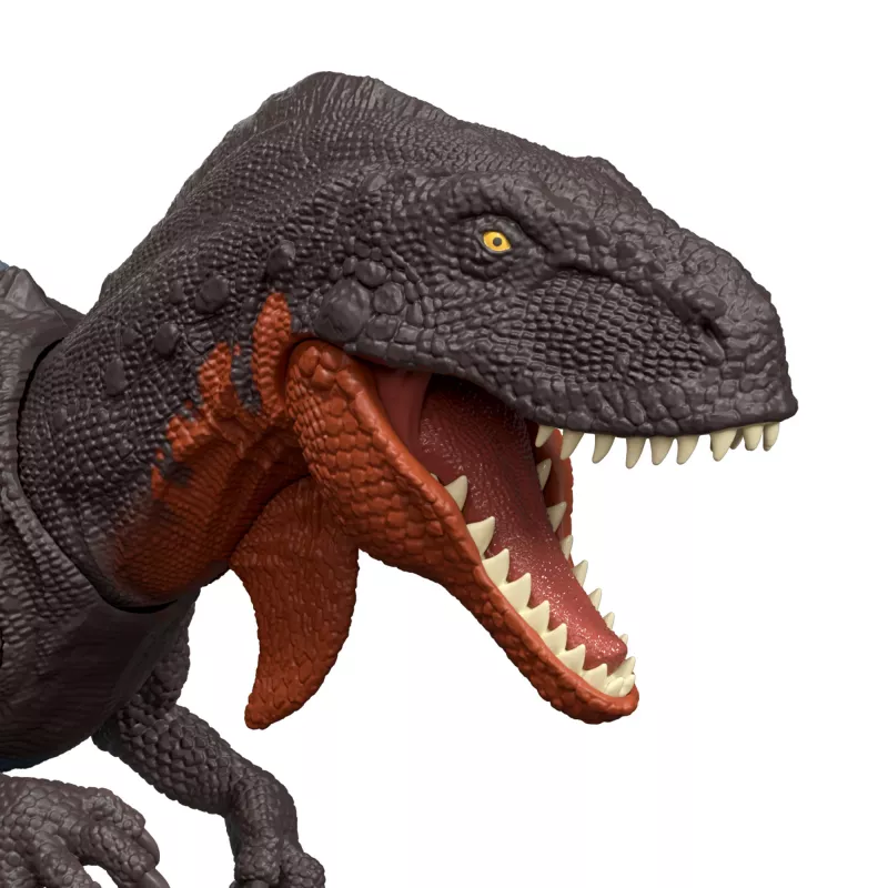 Jurassic World Rebirth Wild Roar Abelisaurus dinosaurus-speelgoed, staartgestuurde aanvalsaanval & geluid