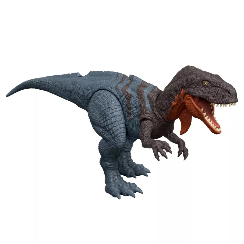 Jurassic World Rebirth Wild Roar Abelisaurus dinosaurus-speelgoed, staartgestuurde aanvalsaanval & geluid