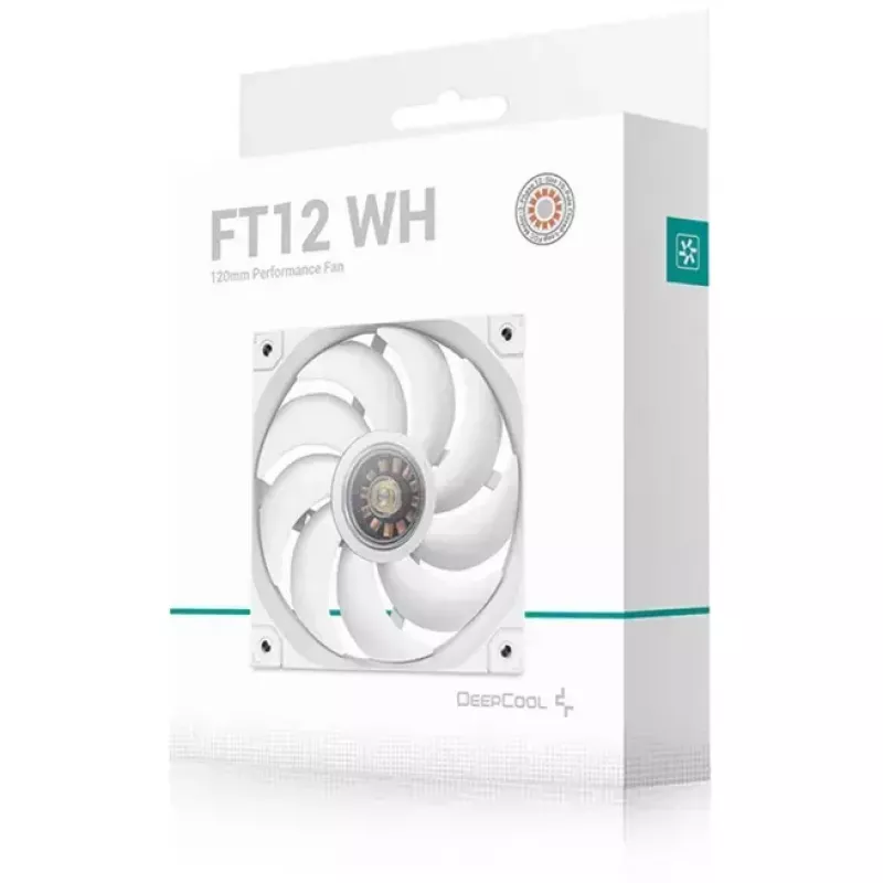 Behuizingsventilator DeepCool FT12 WH 120 x 120 x 25 mm, wit, 120 mm