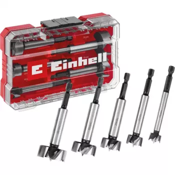 Forstnerborenset Einhell-KWB 5-delig, rood/transparant, 1/4 inch schacht, M-CASE (MPN 706003)