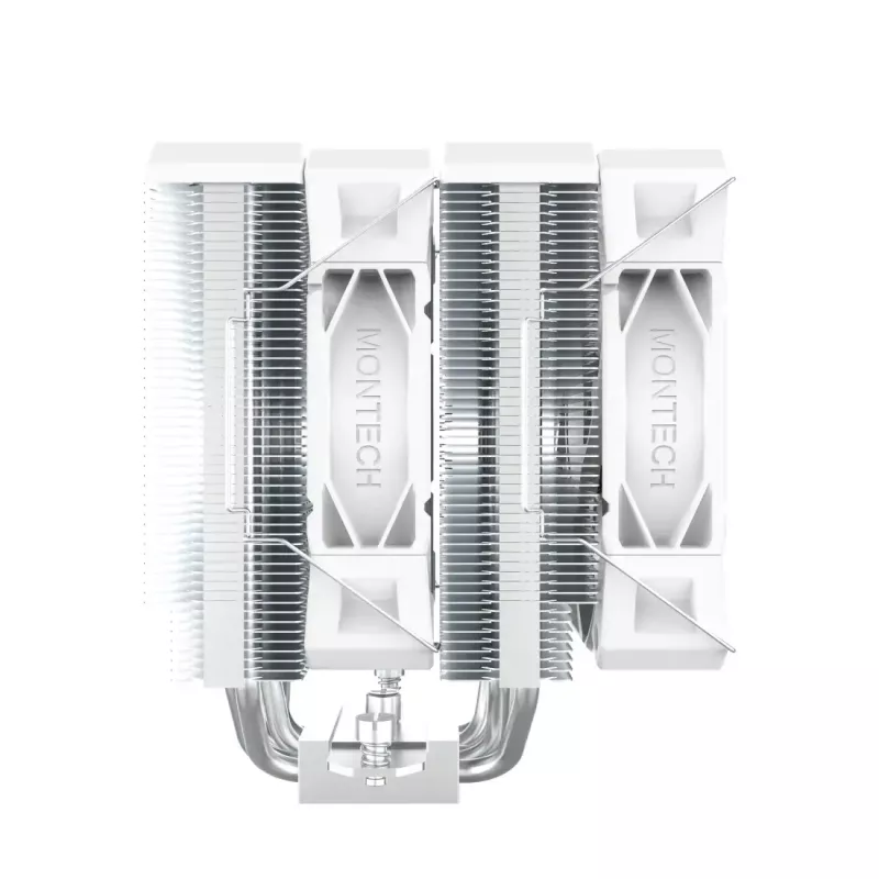 CPU-koeler Montech NX600 (wit) met 120mm-ventilator, compatibele luchtkoeler voor desktopprocessoren