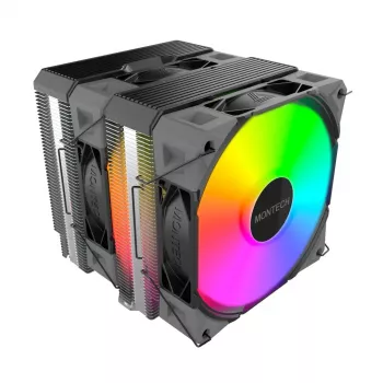 CPU-koeler Montech NX600 ARGB, zwart, 120mm-ventilator, ARGB-verlichting