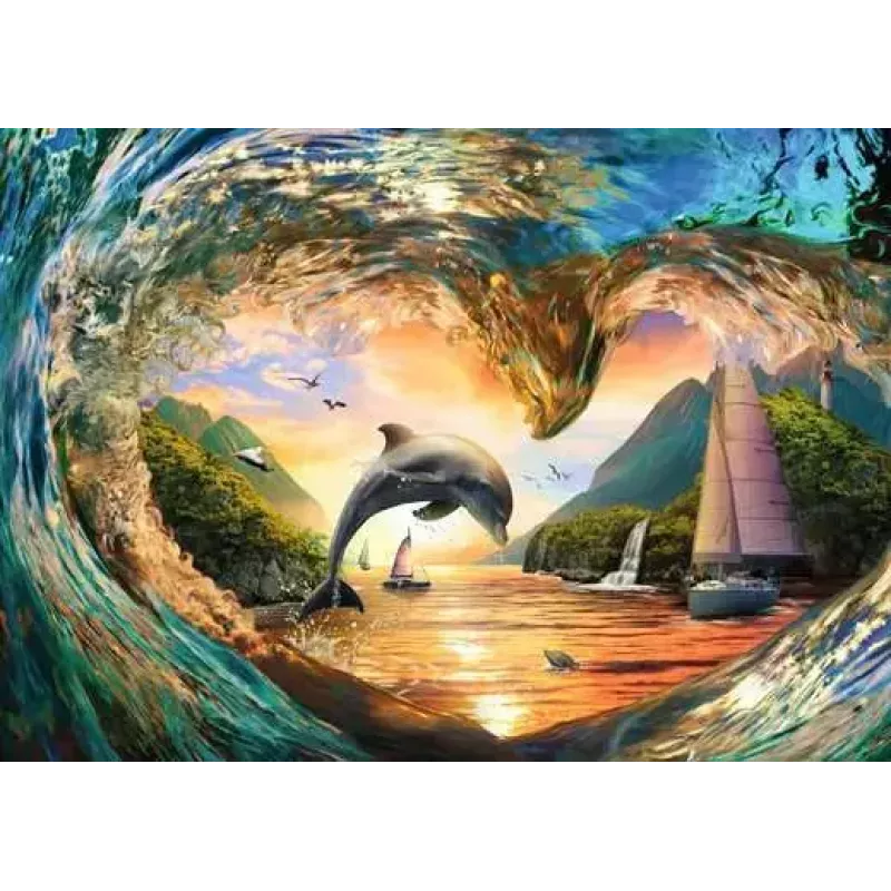 Ravensburger Sunset Splash Puzzel, 1000 stukjes, liggend formaat, 700 mm breed