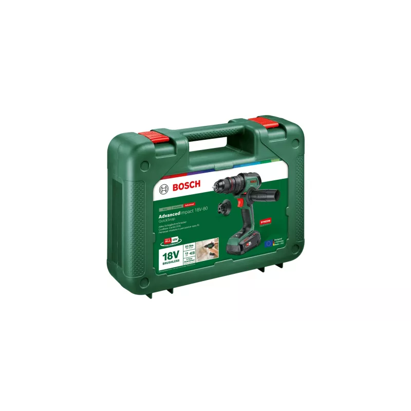 Bosch AdvancedImpact 18V-80 QuickSnap 1950 RPM sleutelloos 890 g zwart, groen